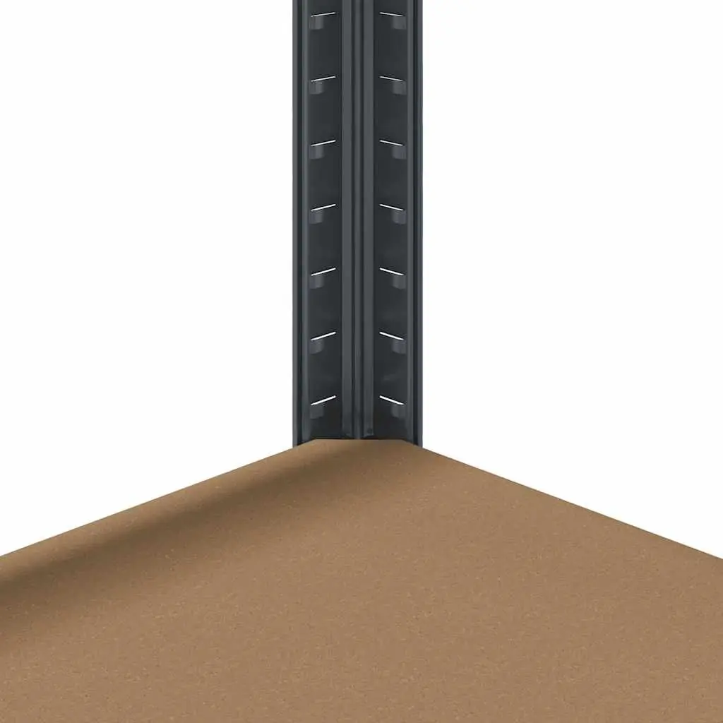 Industrial Storage Shelves Anthracite 5 Layer Steel Frame Engineered Wood Adjustable Height