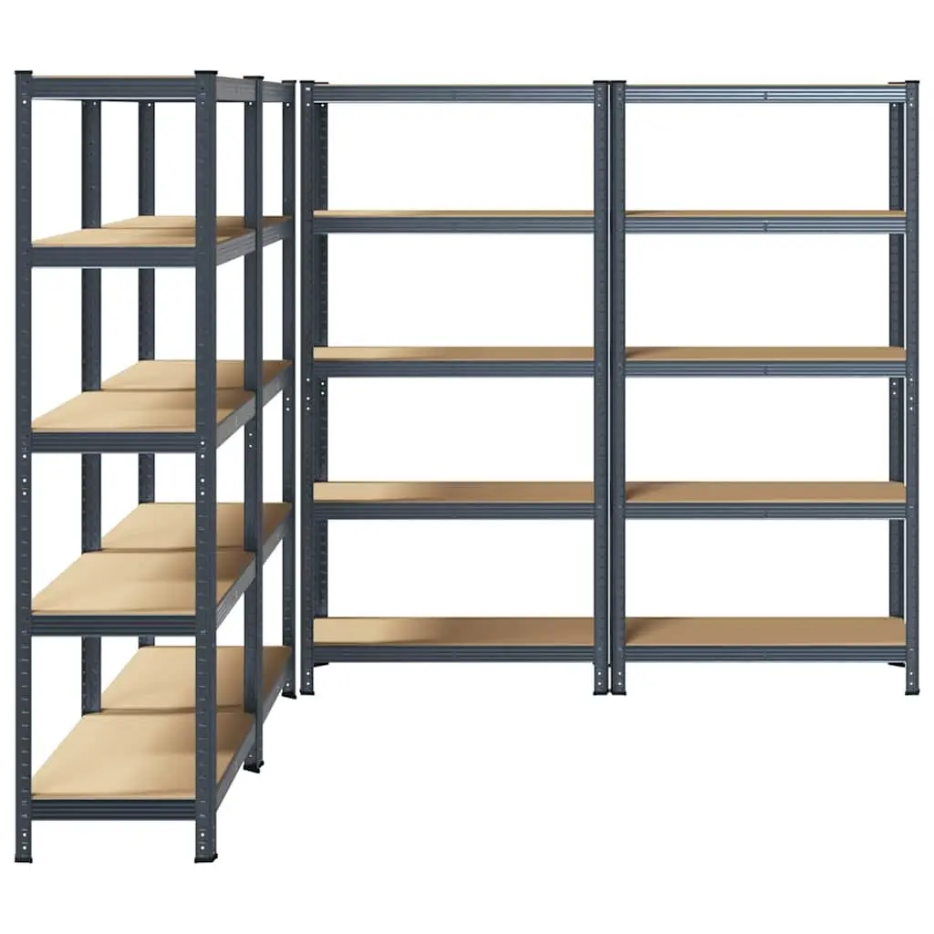 Heavy-Duty Industrial Shelving Unit Anthracite 5-Layer Steel Frame Adjustable Shelves
