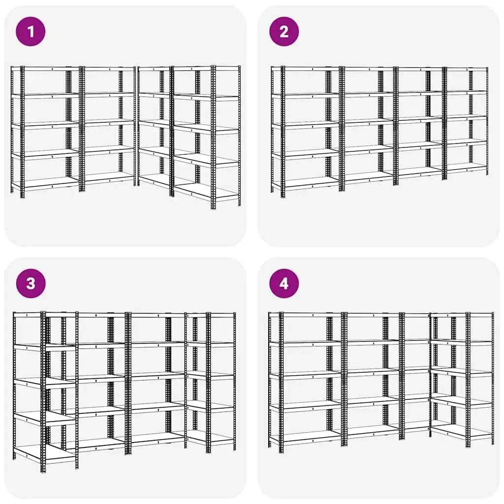 Heavy-Duty Industrial Shelving Unit Anthracite 5-Layer Steel Frame Adjustable Shelves
