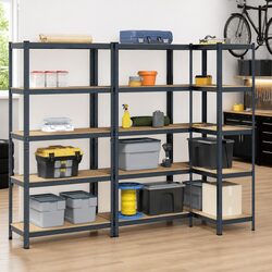 5-Layer Storage Shelf Set of 3 in Anthracite