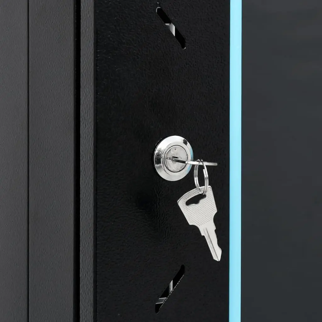 18U Network Cabinet Black 60x60x100cm IP20 Solid Structure Removable Side Panels Lockable Front Door