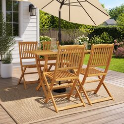 5-Piece Garden Dining Set with Eucalyptus Wood