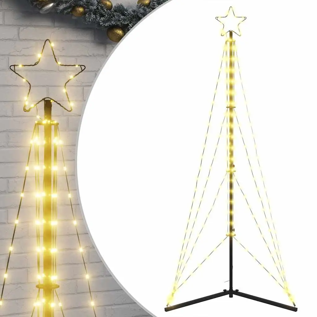LED Christmas Tree Warm White 182cm 363 Lights 8 Effects Indoor Outdoor Holiday