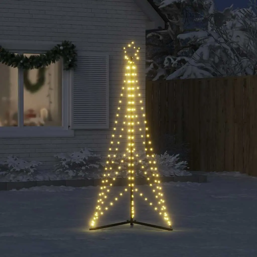 LED Christmas Tree Warm White 182cm 363 Lights 8 Effects Indoor Outdoor Holiday