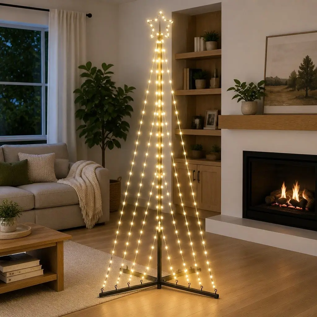 LED Christmas Tree Warm White 182cm 339 Lights Indoor Outdoor Holiday Decoration