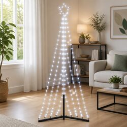 LED Christmas Tree 182cm with Cold White Lights, 8 Effects