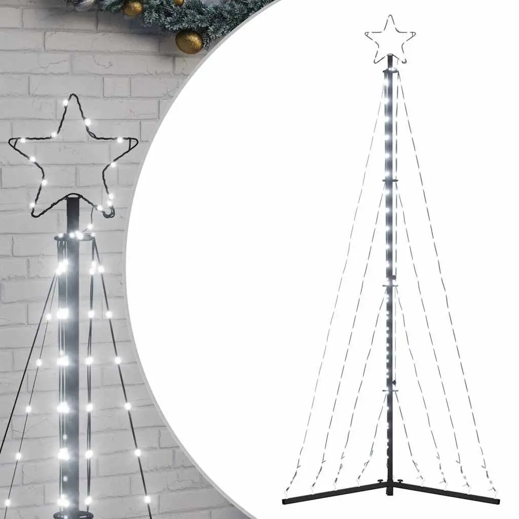 LED Christmas Tree Cold White 182cm 339 Lights 8 Effects Indoor Outdoor Holiday