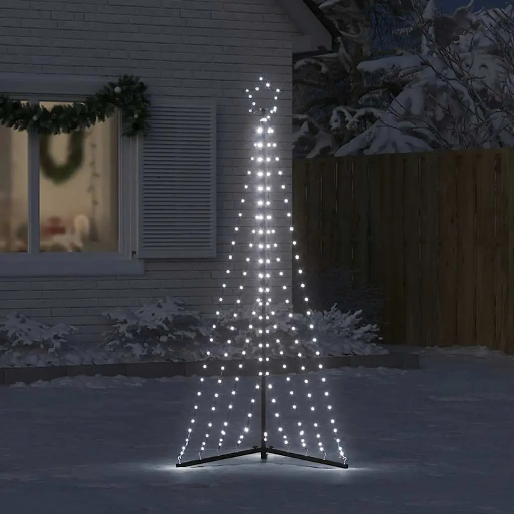 LED Christmas Tree Cold White 182cm 339 Lights 8 Effects Indoor Outdoor Holiday