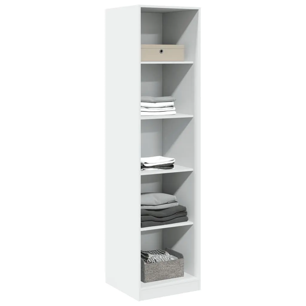 Wardrobe Cupboard White 5 Compartment Engineered Wood Storage Cabinet