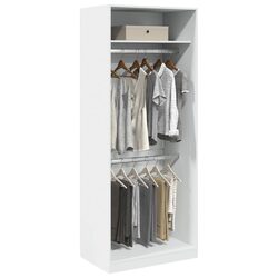 Compact 80x50x200 cm White Wardrobe with Ample Storage