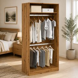 Brown Wardrobe Cupboard 100x50x200cm