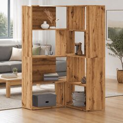 Brown Corner Bookcase with 4 Tiers