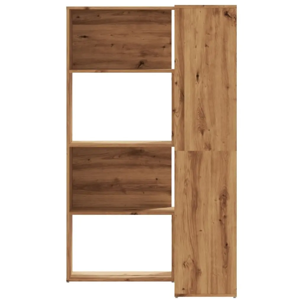 Corner Bookcase Brown 85x85x140cm 4-Tier Engineered Wood Shelving Unit