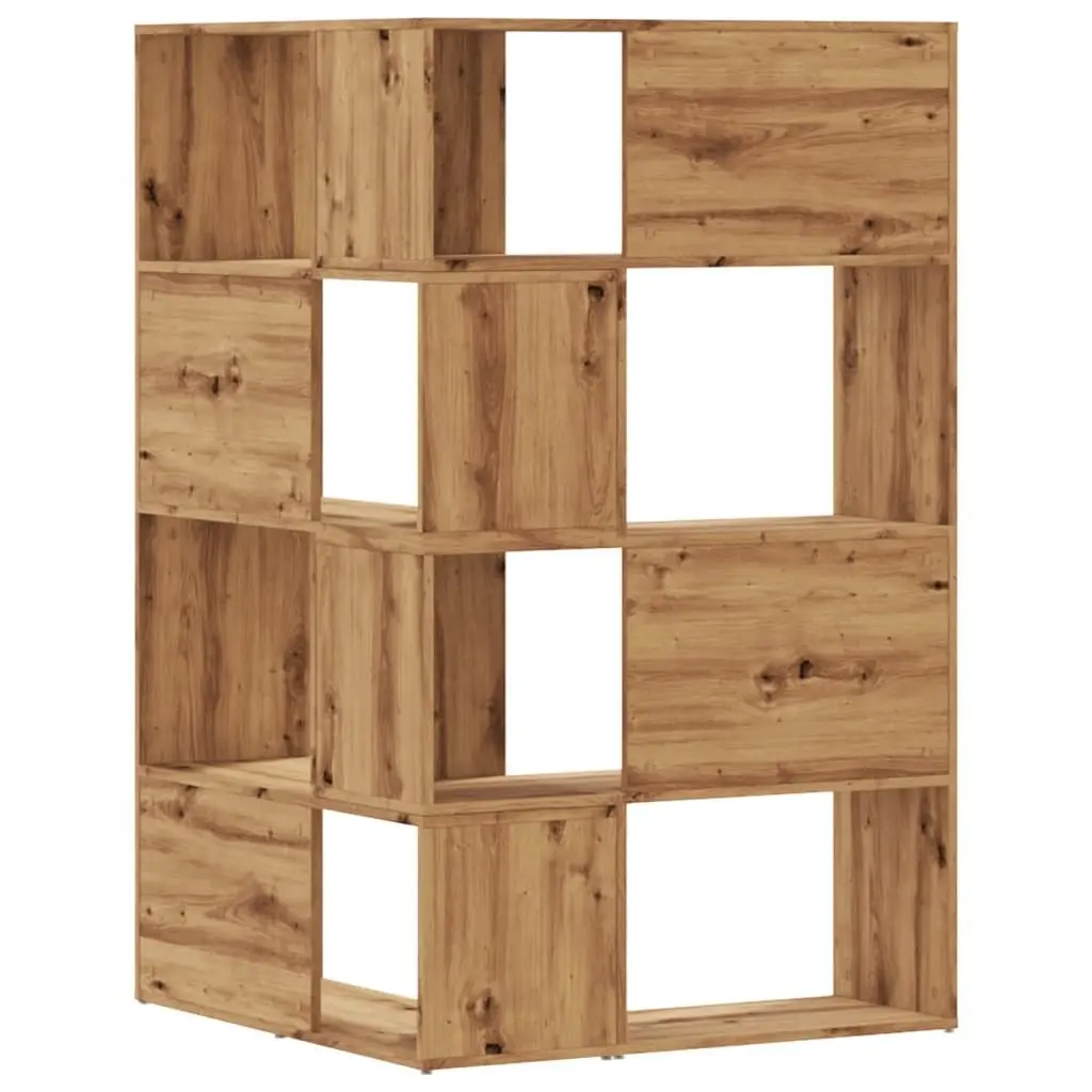 Corner Bookcase Brown 85x85x140cm 4-Tier Engineered Wood Shelving Unit