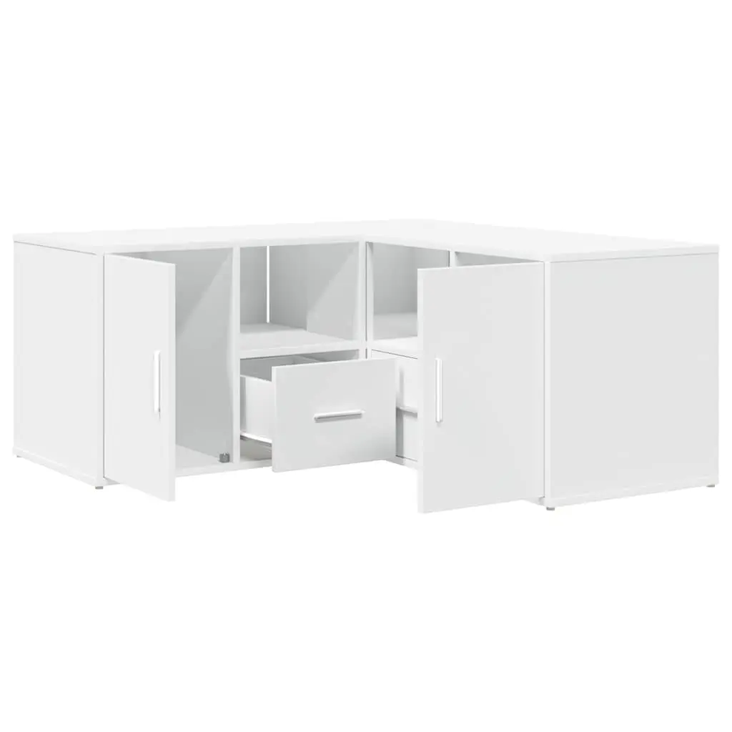 Corner Cabinet White Engineered Wood 160x40x45cm Flexible Assembly Storage Unit