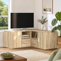 Compact Brown Corner Cabinet for Storage and Display
