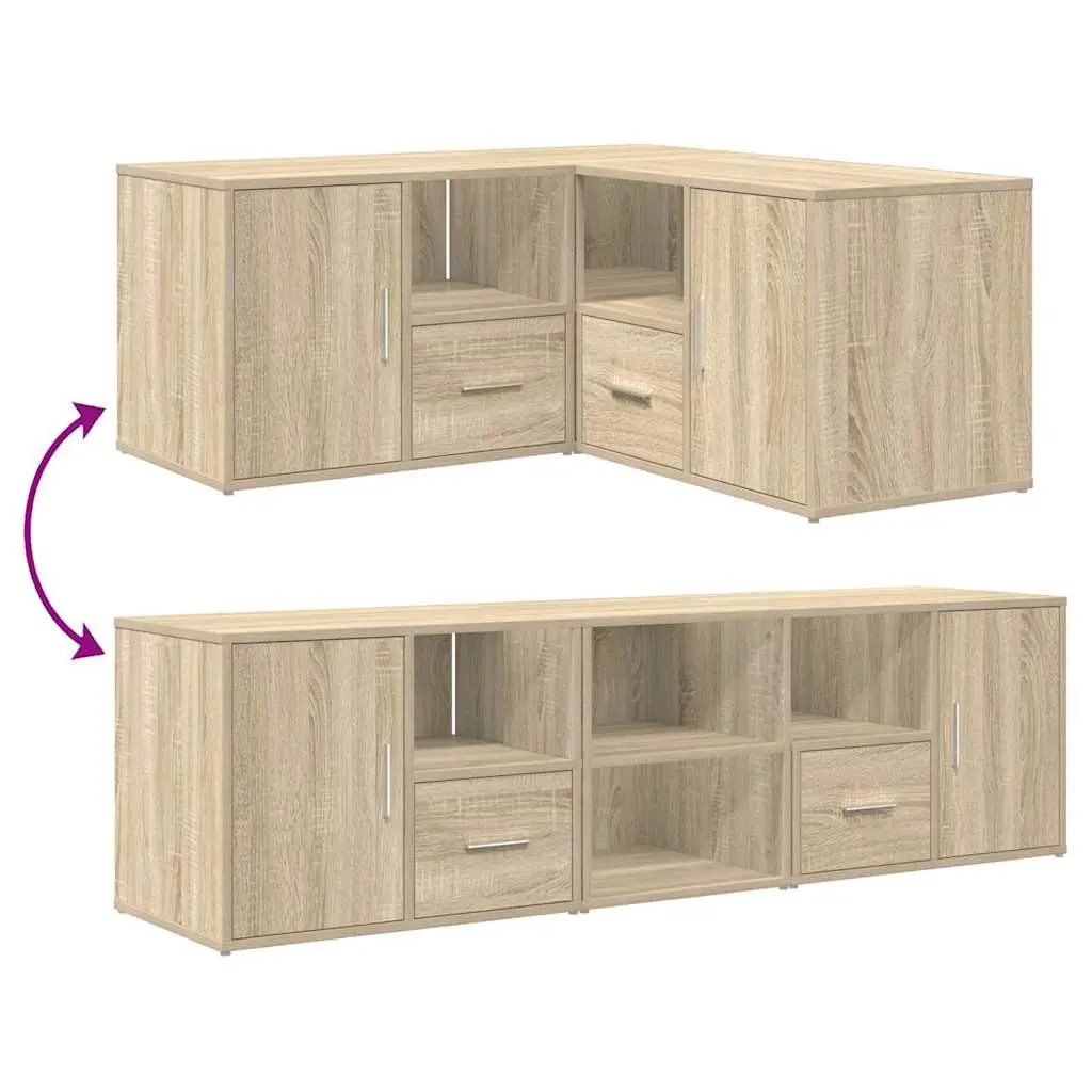 Corner Cabinet Brown Engineered Wood Multifunctional Storage Unit 160x40x45cm