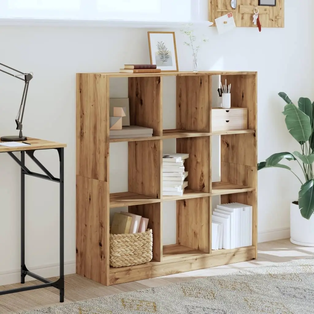 Bookcase Brown 9 Compartment Storage Shelving Unit Display Rack Engineered Wood