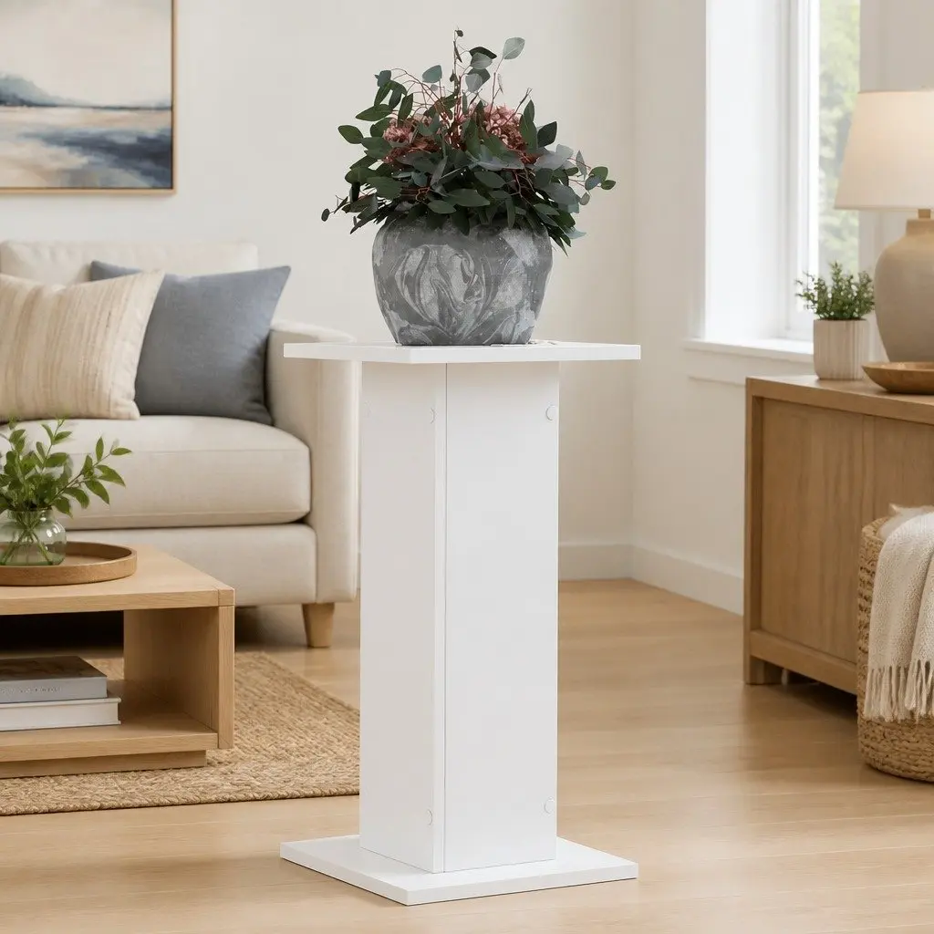 Plant Stands White 30x30x60 cm Engineered Wood Flower Display Stand 2 Piece