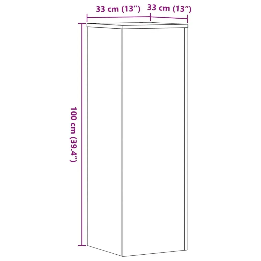 Plant Stands White 33x33x100 cm Durable Engineered Wood 2 Piece Flower Display Stand