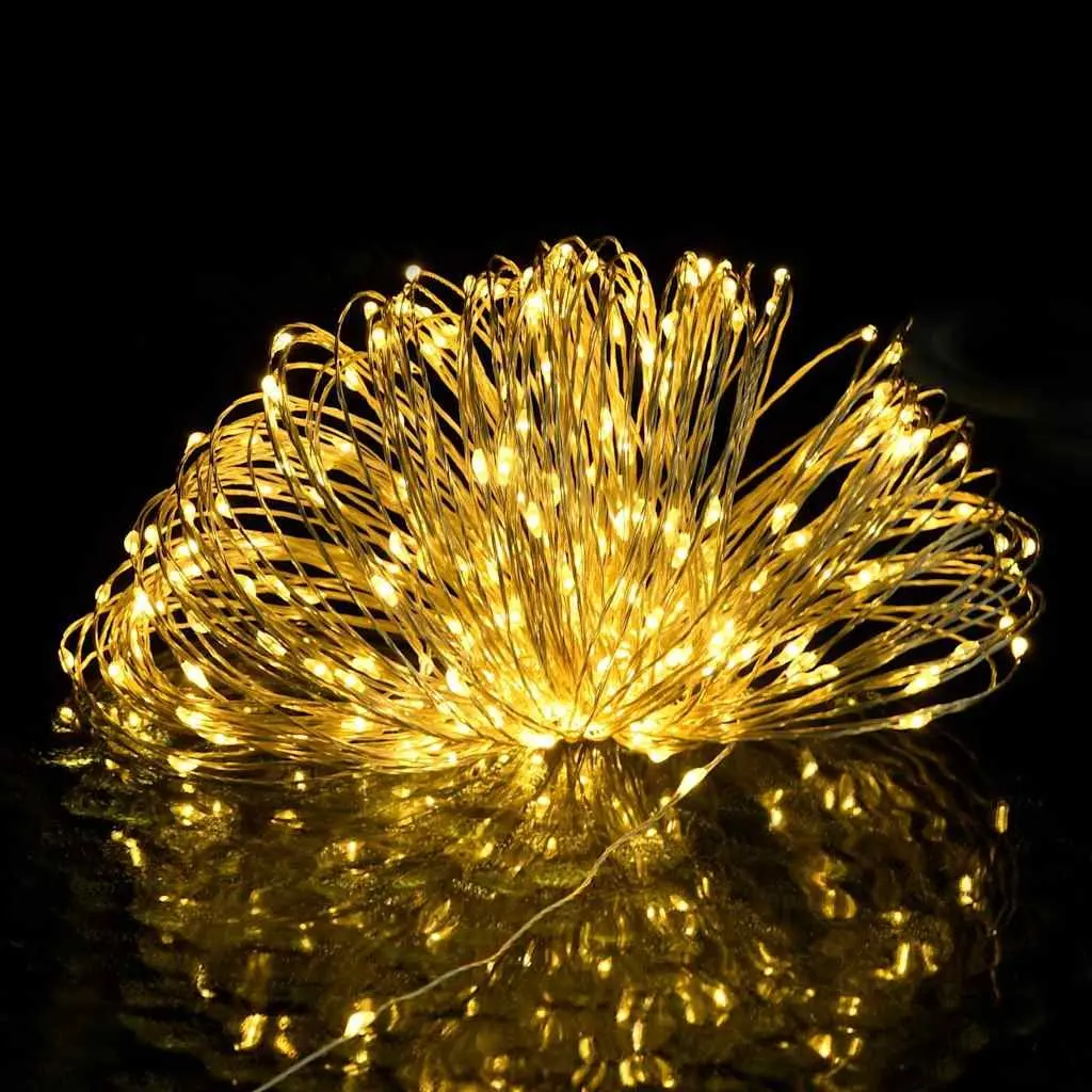 LED String Lights Warm White 15m Remote Control Copper Wire 150 LEDs