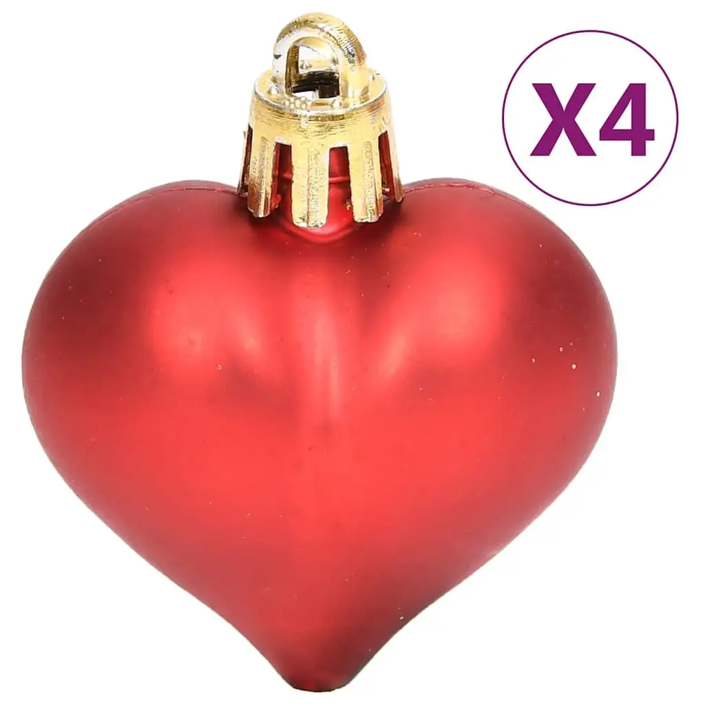 Christmas Bauble Ornament Set Gold Red 70 Piece Shatterproof Tree Decorations