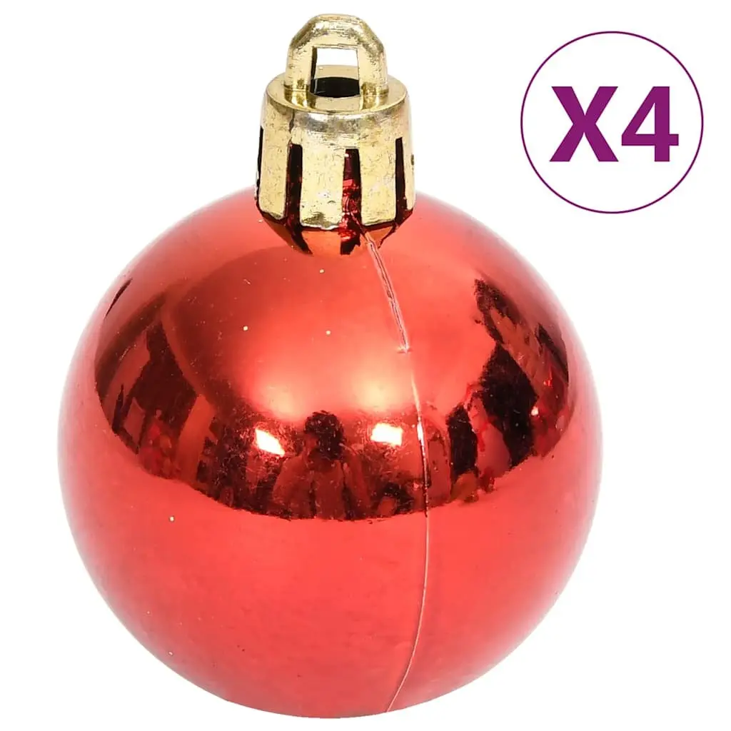Christmas Bauble Ornament Set Gold Red 70 Piece Shatterproof Tree Decorations