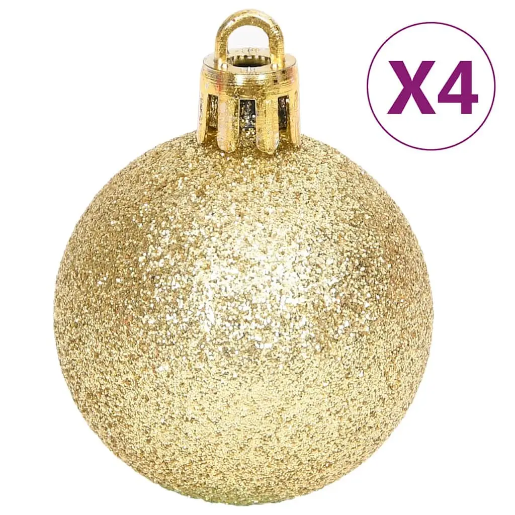 Christmas Bauble Ornament Set Gold Red 70 Piece Shatterproof Tree Decorations