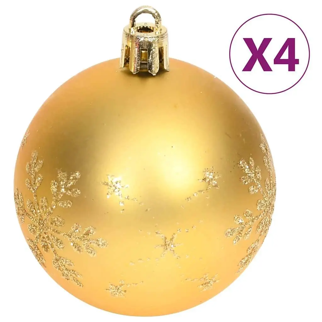 Christmas Bauble Ornament Set Gold Red 70 Piece Shatterproof Tree Decorations