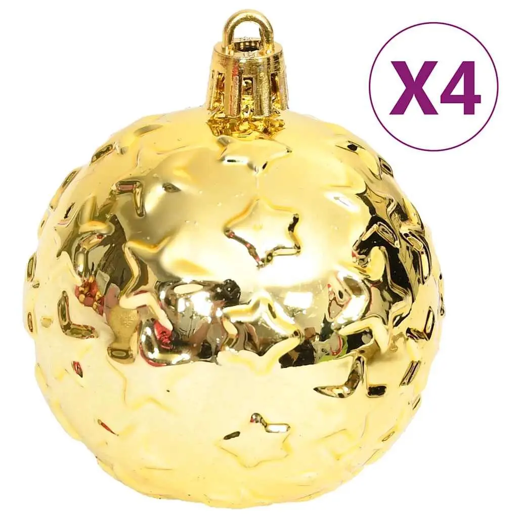 Christmas Bauble Ornament Set Gold Red 70 Piece Shatterproof Tree Decorations