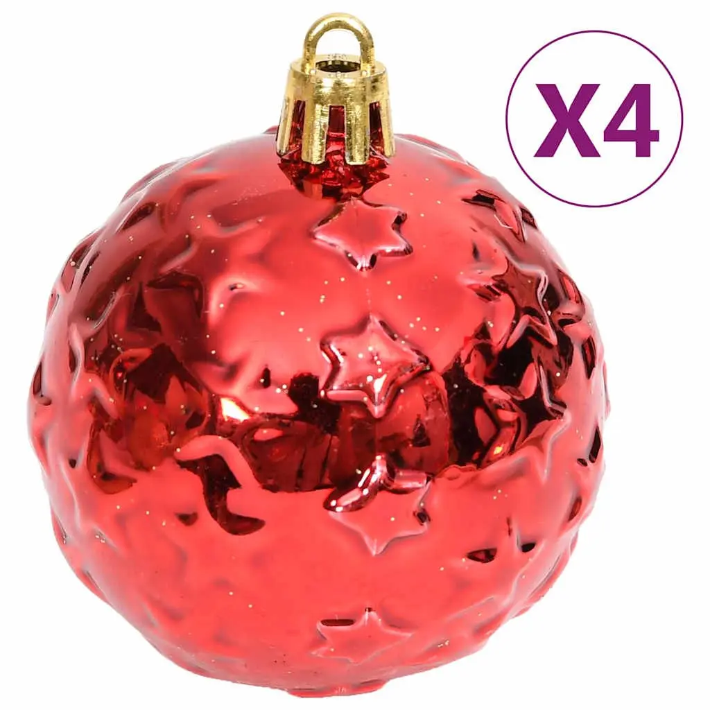 Christmas Bauble Ornament Set Gold Red 70 Piece Shatterproof Tree Decorations