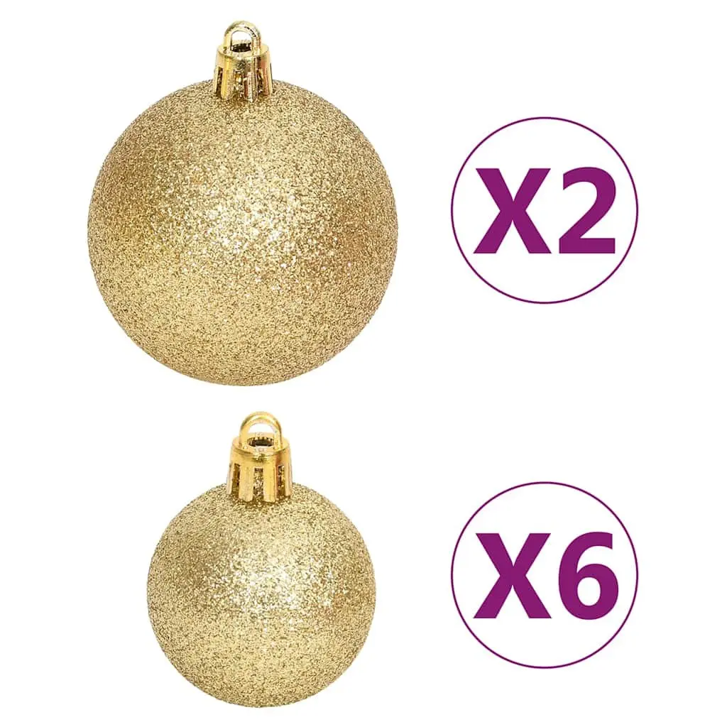 Christmas Bauble Set Gold Red 108 Piece Shatterproof Tree Decoration