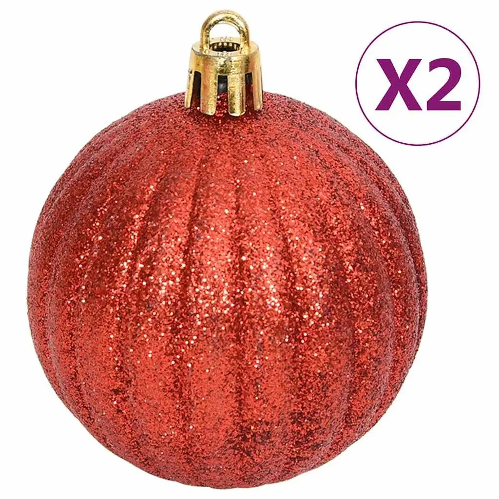 Christmas Bauble Set Gold Red 108 Piece Shatterproof Tree Decoration