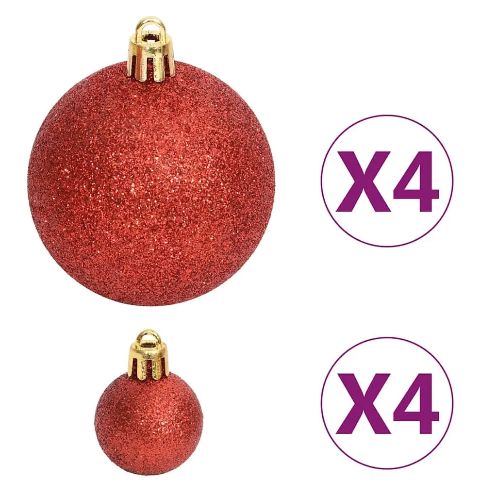 Christmas Bauble Set Gold Red 108 Piece Shatterproof Tree Decoration