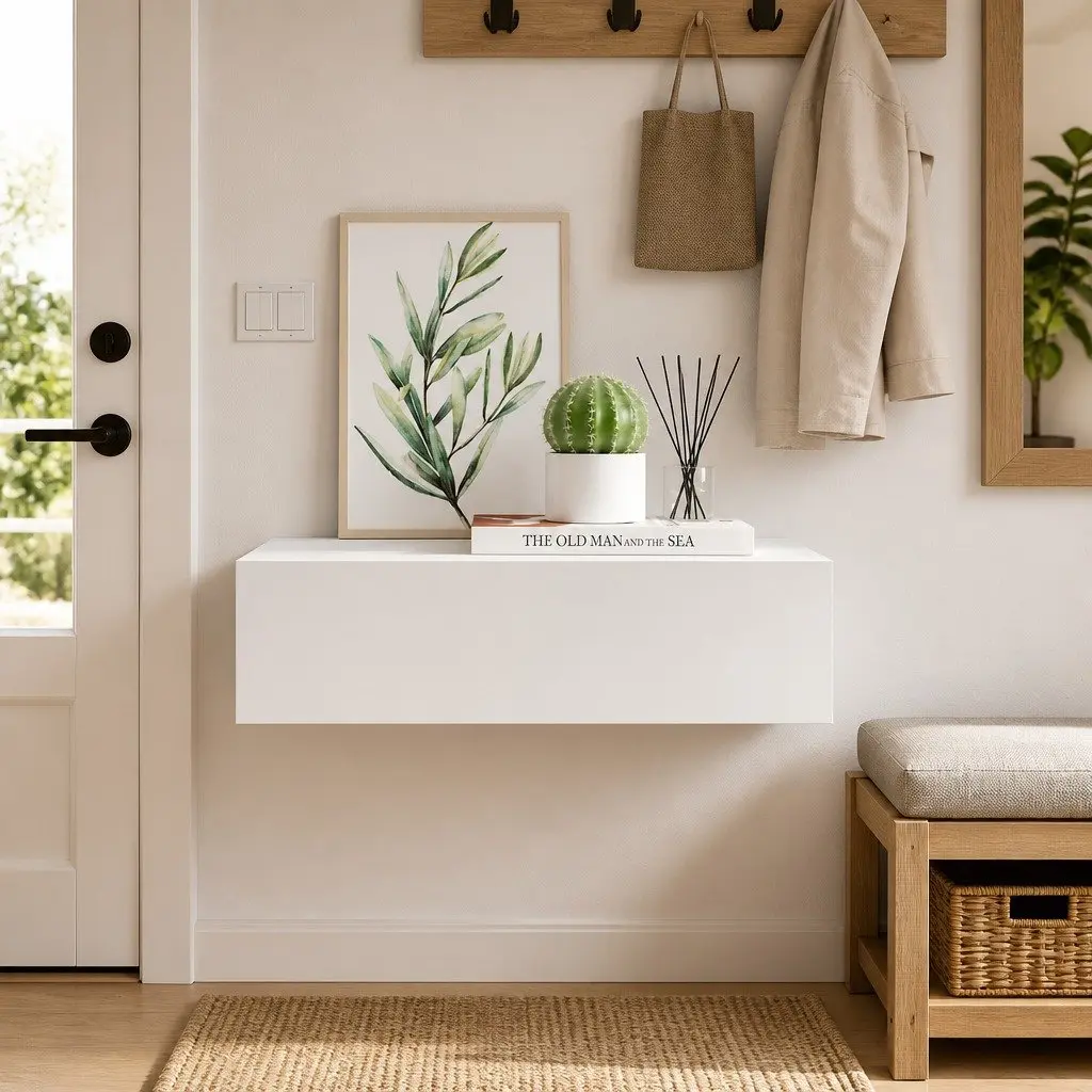 Wall-mounted Drawer Shelf White 40x23.5x10cm Floating Storage Organizer
