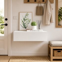 Compact Wall Shelf with Integrated Drawer, Simple Design