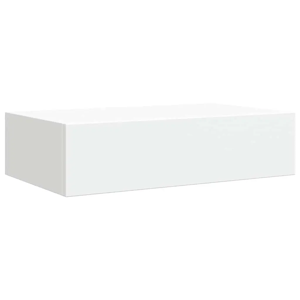 Wall-Mounted Drawer Shelves White 2 Piece Floating Storage Organizer