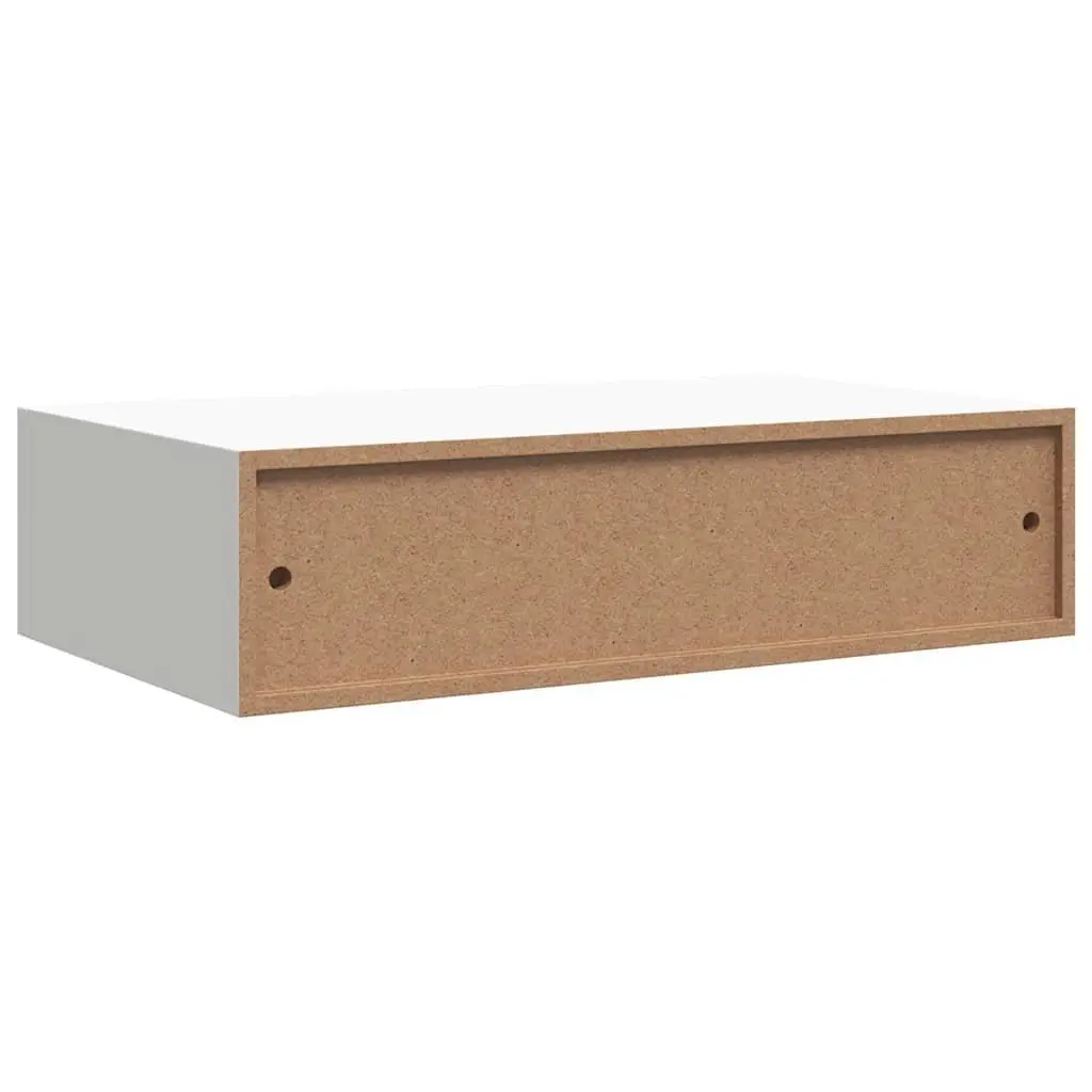 Wall-Mounted Drawer Shelves White 2 Piece Floating Storage Organizer