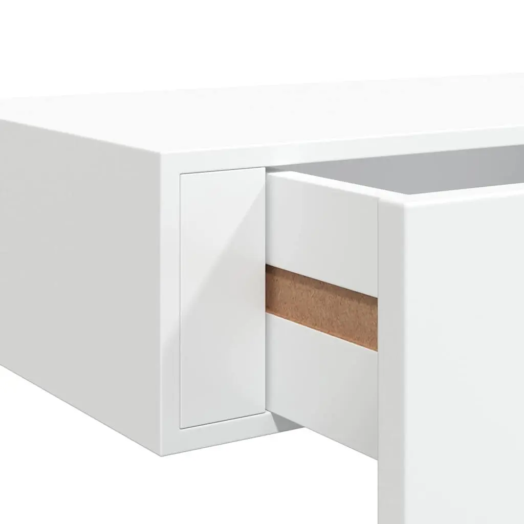 Wall-Mounted Drawer Shelves White 2 Piece Floating Storage Organizer