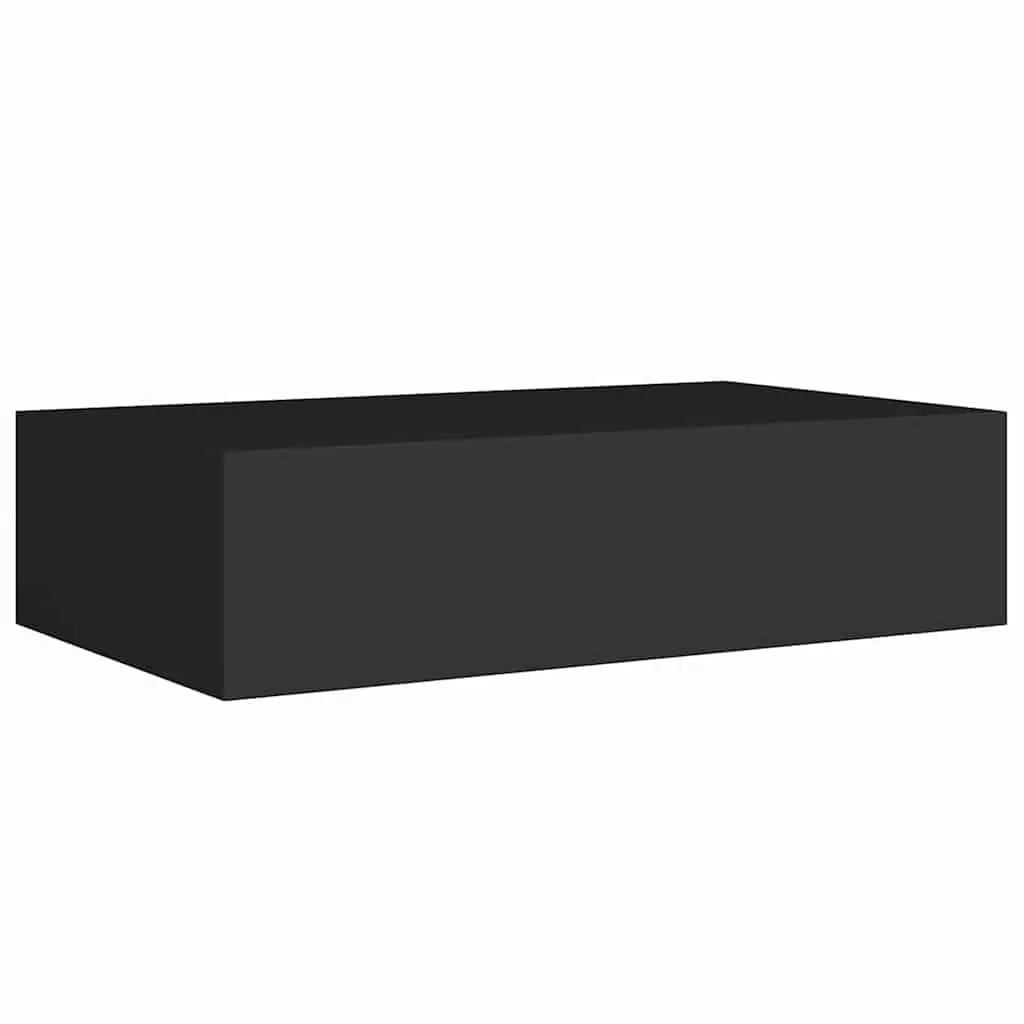 Wall-mounted Drawer Shelf Black 40x23.5x10cm Floating Storage Organizer
