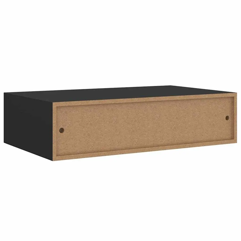 Wall-mounted Drawer Shelf Black 40x23.5x10cm Floating Storage Organizer