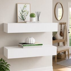 Compact and Stylish Floating Drawer Shelves - 2 Pieces