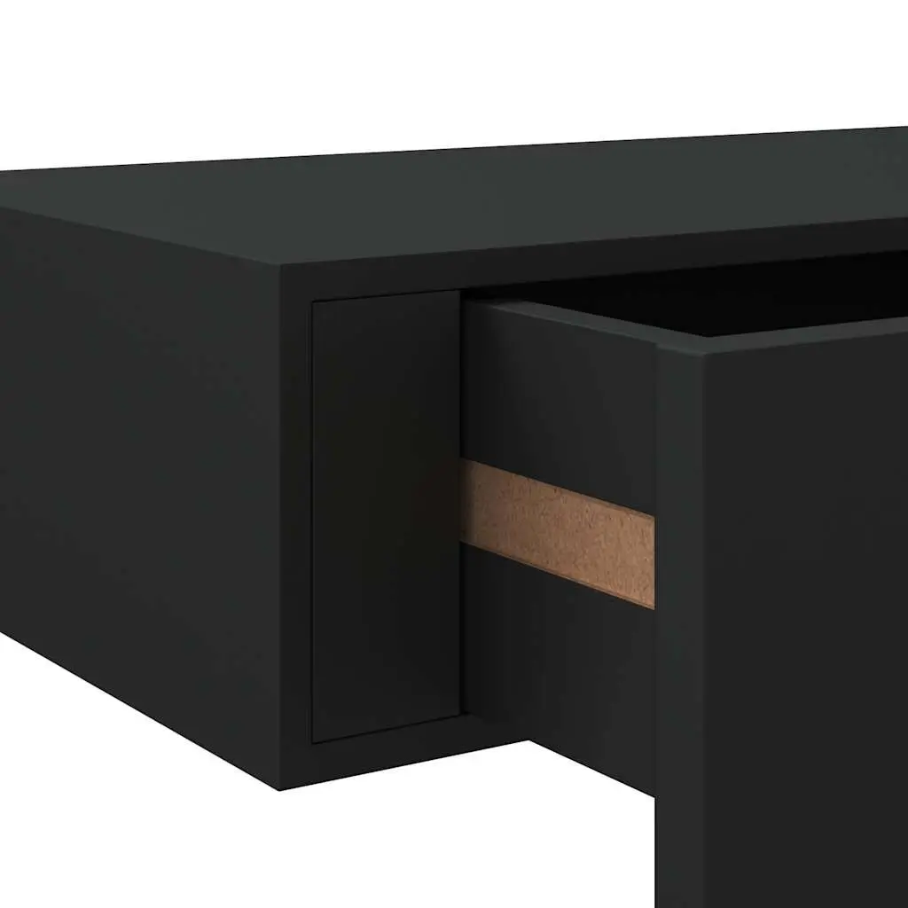 Wall-mounted Drawer Shelf Black 60x23.5x10cm Floating Storage MDF Organiser