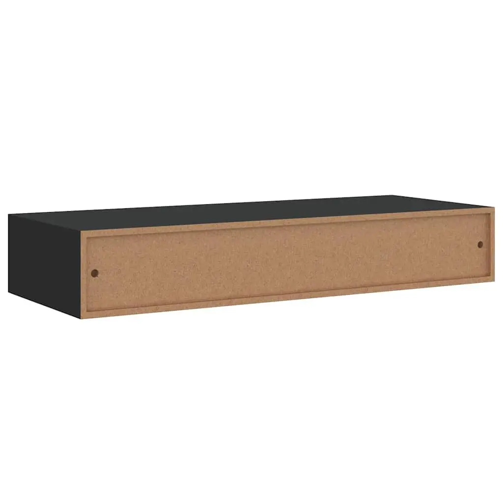 Wall-mounted Drawer Shelves Black 60 x 23.5 x 10 cm Floating Storage Organizer