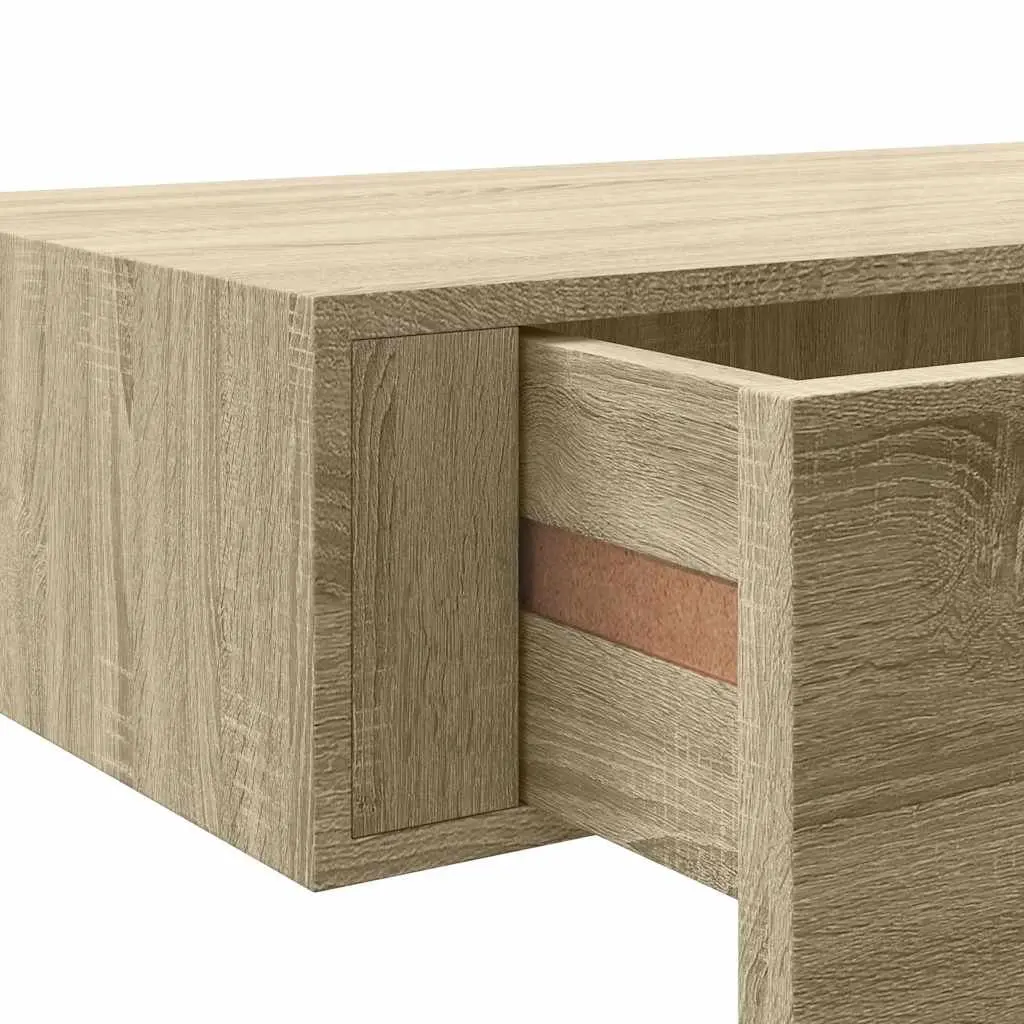 Wall-mounted Drawer Shelf Oak Brown Floating Storage 60x23.5x10cm