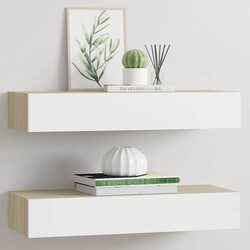Compact Floating Wall Drawer Shelves - 2 Pieces