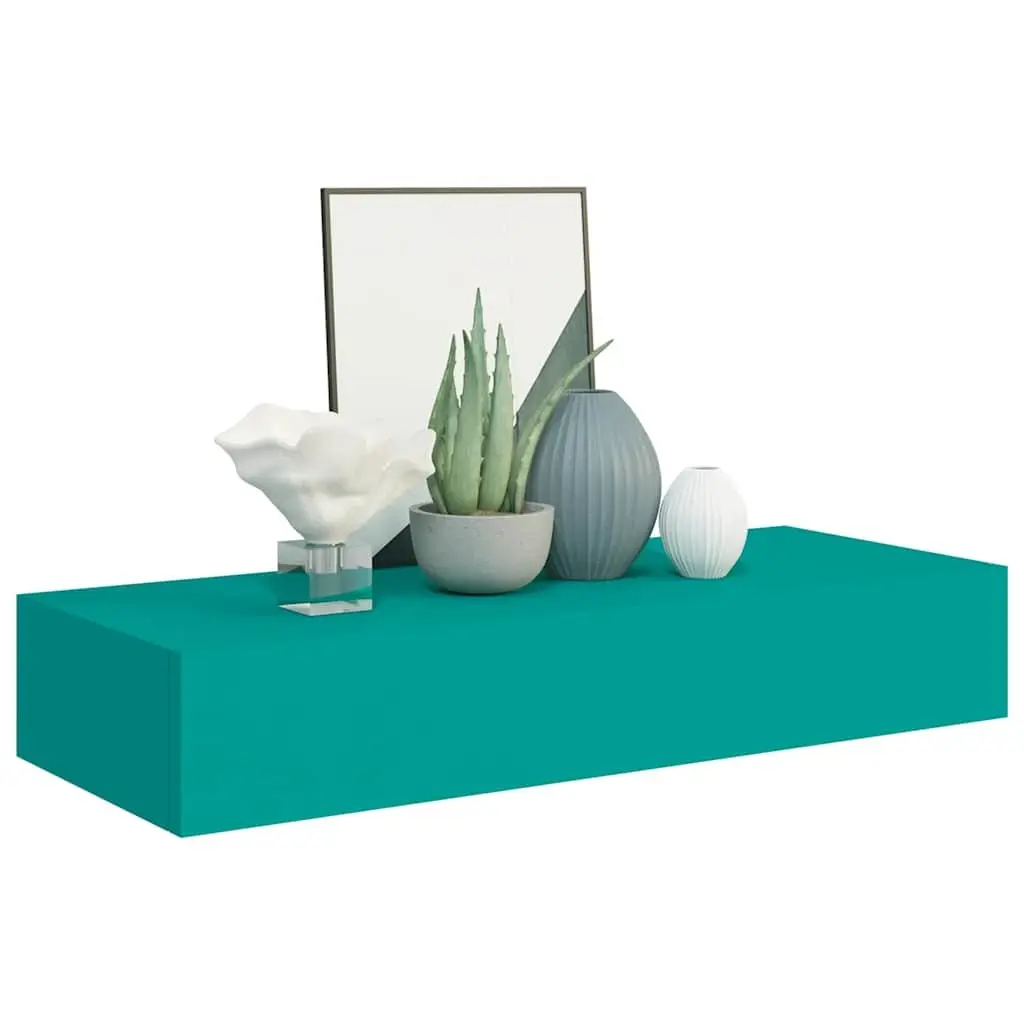 Wall-mounted Drawer Shelf Blue 60x23.5x10cm Compact MDF Storage
