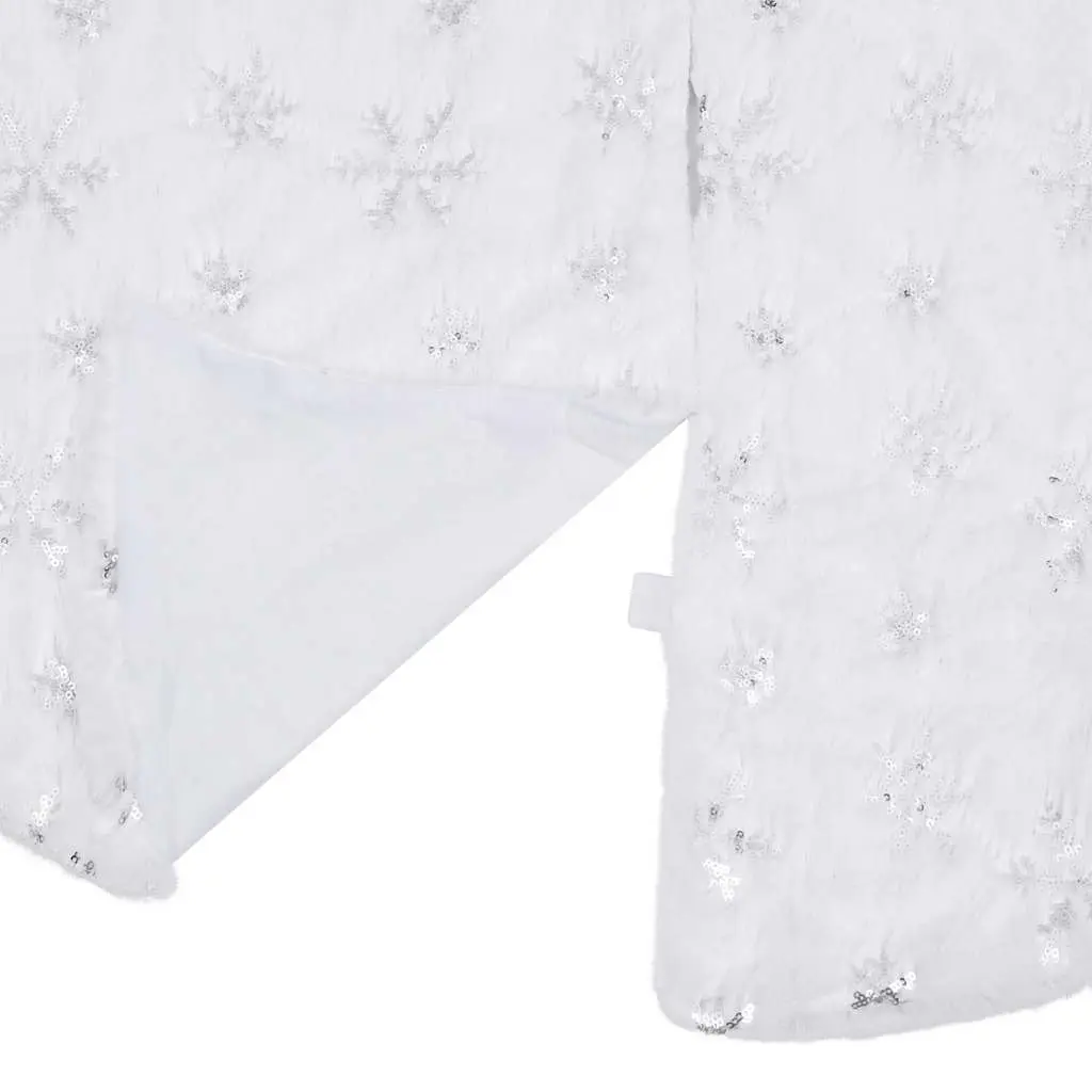 Christmas Tree Skirt White 150cm Faux Fur Luxury Holiday Base Decoration