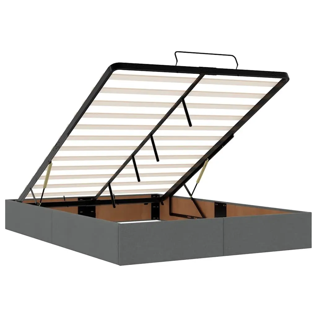 Ottoman Storage Bed Frame Grey Double Lift Mechanism