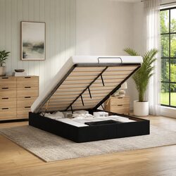 Confidently Stylish Double Ottoman Bed Frame in Black